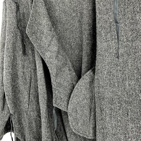 Monitaly AW 16 Size S Men's Jacket Grey Wool Blend Side Closure Wrap Style - Picture 4 of 13